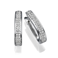 Picture of 0.64 Total Carat Hoop Round Diamond Earrings