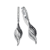 Picture of 0.48 Total Carat Drop Round Diamond Earrings