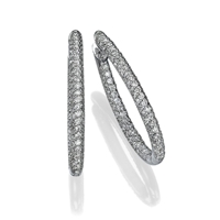 Picture of 2.38 Total Carat Hoop Round Diamond Earrings