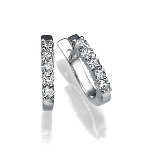 Picture of 0.50 Total Carat Hoop Round Diamond Earrings