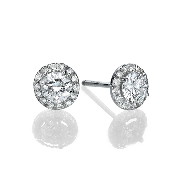 Picture of 1.14 Total Carat Stud Round Diamond Earrings