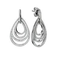 Picture of 1.15 Total Carat Drop Round Diamond Earrings