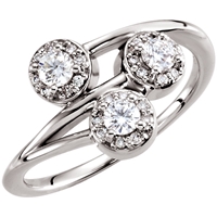 Picture of 0.38 Total Carat Three Stone Engagement Round Diamond Ring