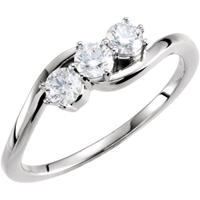 Picture of 0.50 Total Carat Three Stone Engagement Round Diamond Ring