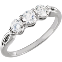 Picture of 0.75 Total Carat Three Stone Engagement Round Diamond Ring