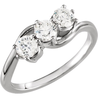 Picture of 0.99 Total Carat Three Stone Engagement Round Diamond Ring