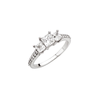 Picture of 0.75 Total Carat Three Stone Engagement Princess Diamond Ring