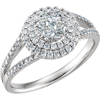 Picture of 0.63 Total Carat Floral Engagement Round Diamond Ring