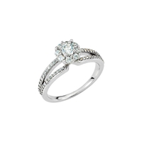 Picture of 0.75 Total Carat Halo Engagement Round Diamond Ring