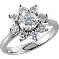 Picture of 1.75 Total Carat Floral Engagement Round Diamond Ring