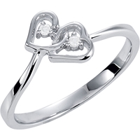 Picture of 0.02 Total Carat Heart Wedding Round Diamond Ring