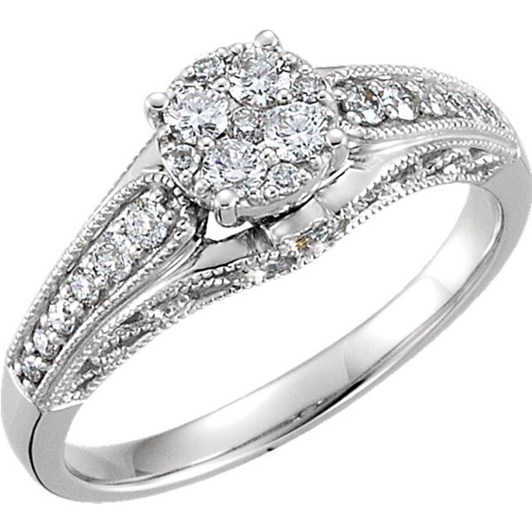 Picture of 0.50 Total Carat Designer Wedding Round Diamond Ring