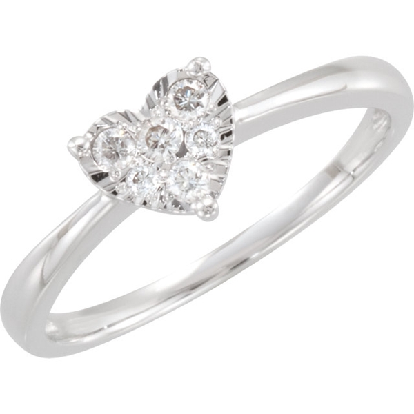 Picture of 0.13 Total Carat Heart Wedding Round Diamond Ring