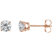 Picture of 0.75 Total Carat Stud Round Diamond Earrings