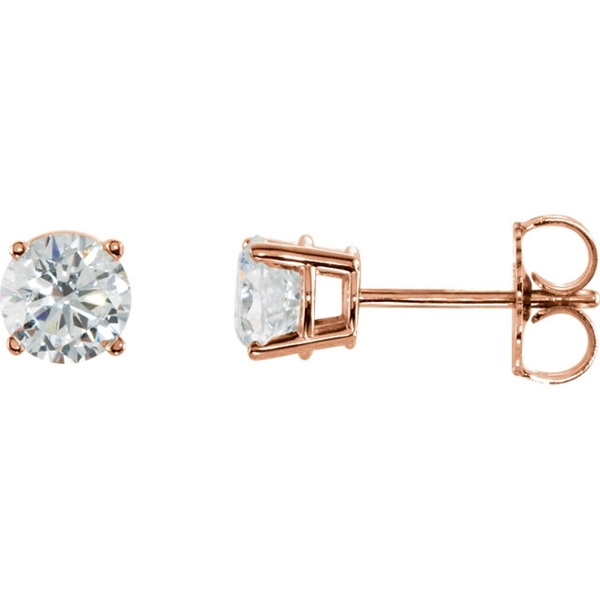 Picture of 1.00 Total Carat Stud Round Diamond Earrings