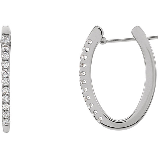 Picture of 0.33 Total Carat Hoop Round Diamond Earrings