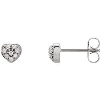 Picture of 0.10 Total Carat Heart Round Diamond Earrings