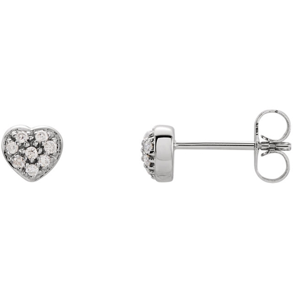 Picture of 0.10 Total Carat Heart Round Diamond Earrings