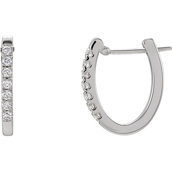 Picture of 0.20 Total Carat Hoop Round Diamond Earrings