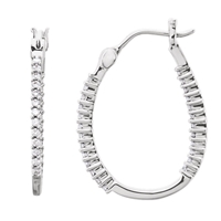 Picture of 0.25 Total Carat Hoop Round Diamond Earrings