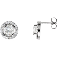 Picture of 2.50 Total Carat Halo Round Diamond Earrings