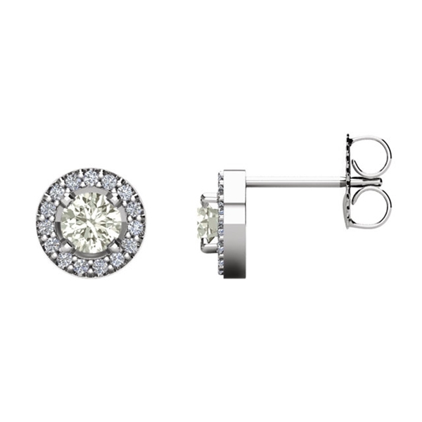 Picture of 0.63 Total Carat Halo Round Diamond Earrings