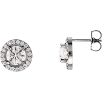 Picture of 1.90 Total Carat Halo Round Diamond Earrings