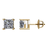 Picture of 0.74 Total Carat Stud Princess Diamond Earrings