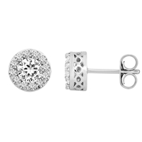 Picture of 2.39 Total Carat Halo Round Diamond Earrings