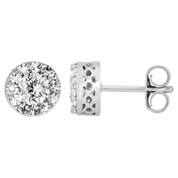 Picture of 0.88 Total Carat Halo Round Diamond Earrings