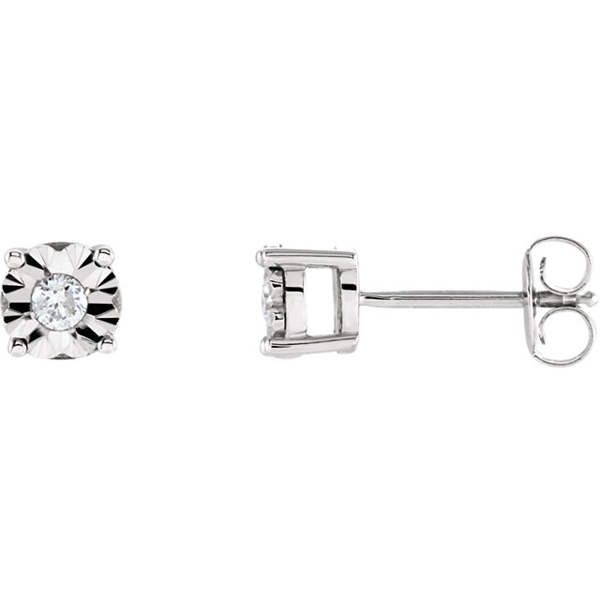 Picture of 0.13 Total Carat Stud Round Diamond Earrings