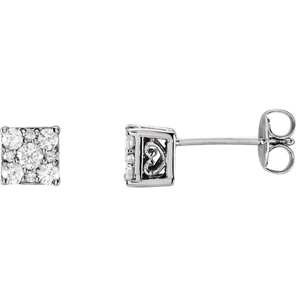 Picture of 0.33 Total Carat Stud Round Diamond Earrings