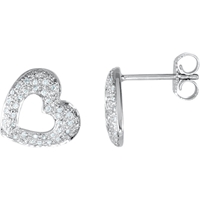 Picture of 0.25 Total Carat Heart Round Diamond Earrings