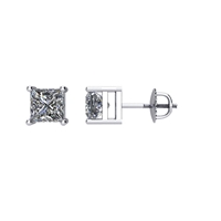 Picture of 0.74 Total Carat Stud Princess Diamond Earrings