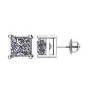 Picture of 2.00 Total Carat Stud Princess Diamond Earrings