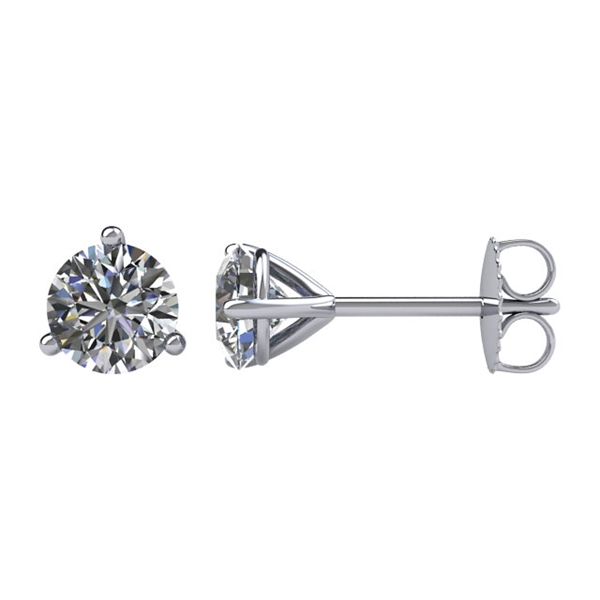 Picture of 0.74 Total Carat Stud Round Diamond Earrings