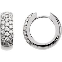 Picture of 0.88 Total Carat Hoop Round Diamond Earrings