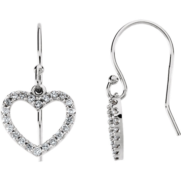 Picture of 0.20 Total Carat Heart Round Diamond Earrings