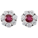 Picture of 1.13 Total Carat Halo Round Diamond Earrings