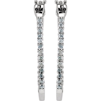 Picture of 0.25 Total Carat Hoop Round Diamond Earrings