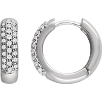 Picture of 0.33 Total Carat Hoop Round Diamond Earrings