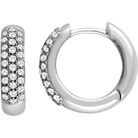 Picture of 0.50 Total Carat Hoop Round Diamond Earrings