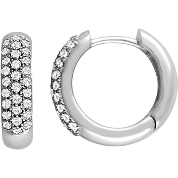 Picture of 0.50 Total Carat Hoop Round Diamond Earrings