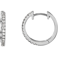 Picture of 0.17 Total Carat Hoop Round Diamond Earrings