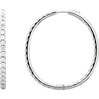 Picture of 5.00 Total Carat Hoop Round Diamond Earrings
