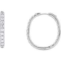 Picture of 3.00 Total Carat Hoop Round Diamond Earrings