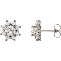 Picture of 1.75 Total Carat Halo Round Diamond Earrings