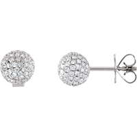 Picture of 1.17 Total Carat Designer Round Diamond Earrings