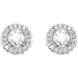 Picture of 0.88 Total Carat Halo Round Diamond Earrings