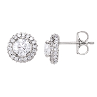 Picture of 1.20 Total Carat Halo Round Diamond Earrings